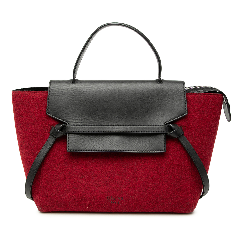 Pre-Loved Celine Mini Felt and Calfskin Belt Satchel - Picture 1 of 7